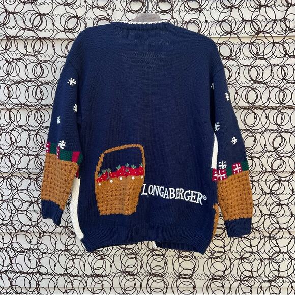 Vintage Longaberger Knit Chunky Basket Weave Cardigan Sweater Belle Pointe SMALL - Picture 2 of 8